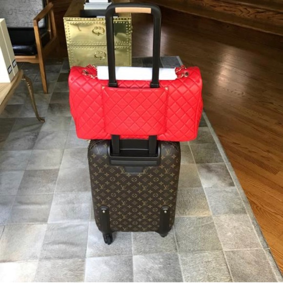 *** SOLD *** Chanel XXL Airline Flap Bag red Gold - Picture 8 of 11